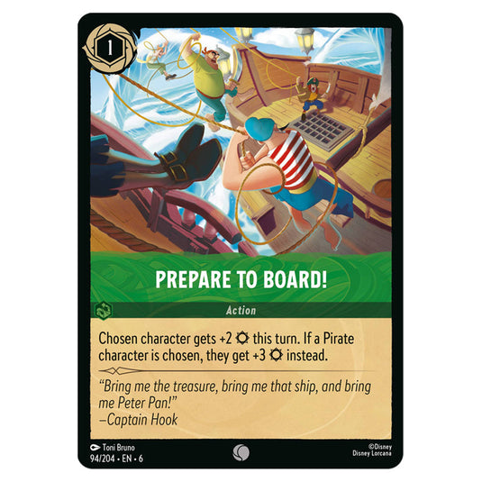 Prepare to Board! 94/204 card from the Lorcana set Azurite Sea