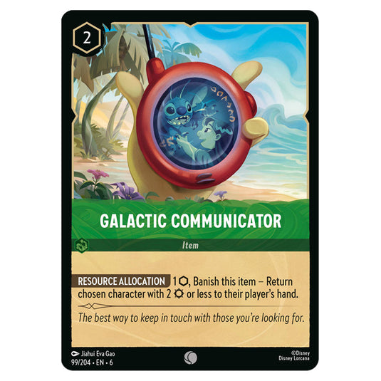 Galactic Communicator 99/204 card from the Lorcana set Azurite Sea