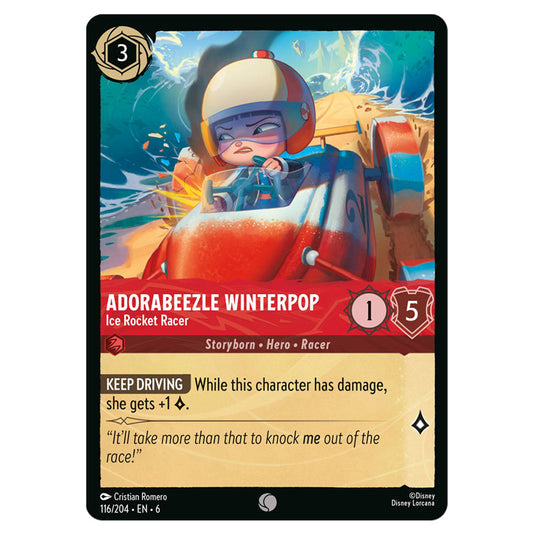 Adorabeezle Winterpop - Ice Rocker Racer 116/204 card from the Lorcana set Azurite Sea