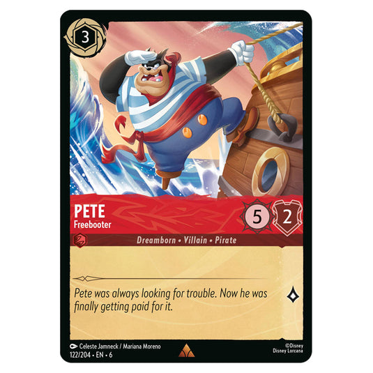 Pete - Freebooter 122/204 card from the Lorcana set Azurite Sea