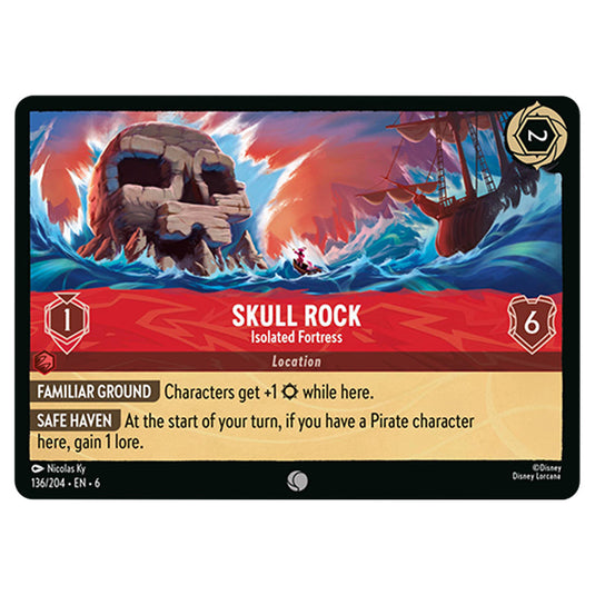 Skull Rock 136/204 card from the Lorcana set Azurite Sea