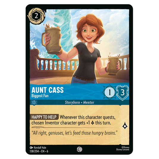Aunt Cass - Biggest Fan 138/204 card from the Lorcana set Azurite Sea