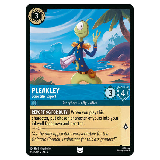 Pleakley - Scientific Expert 144/204 card from the Lorcana set Azurite Sea