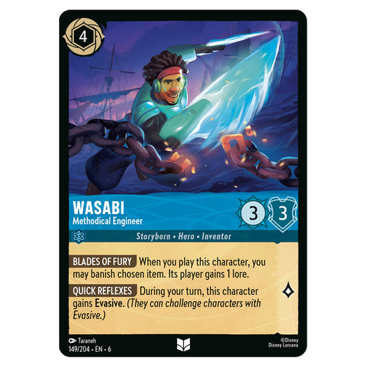 Wasabi - Methodical Engineer 149/204 card from the Lorcana set Azurite Sea