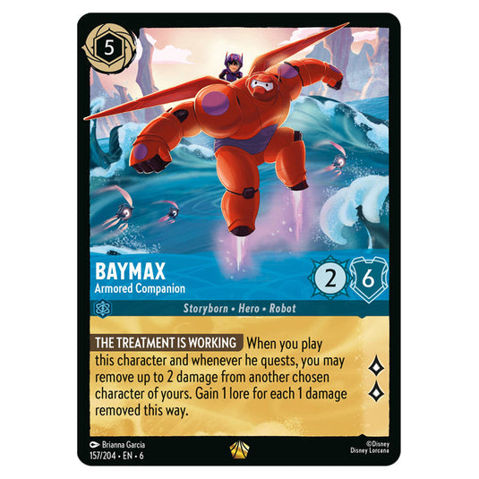 Baymax - Armored Companion 157/204 card from the Lorcana set Azurite Sea