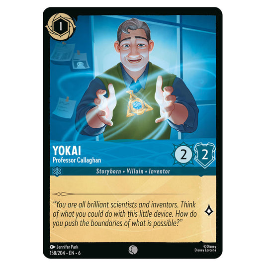Yokai - Professor Callaghan 158/204 card from the Lorcana set Azurite Sea