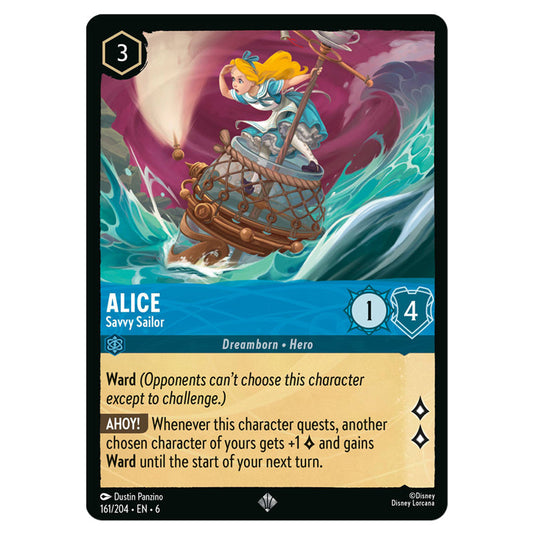 Alice - Savvy Sailor 161/204 card from the Lorcana set Azurite Sea
