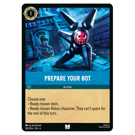 Prepare Your Bot 165/204 card from the Lorcana set Azurite Sea