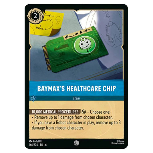 Baymax's Healthcare Chip 166/204 card from the Lorcana set Azurite Sea