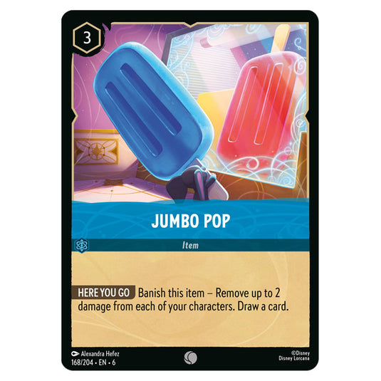Jumbo Pop 168/204 card from the Lorcana set Azurite Sea