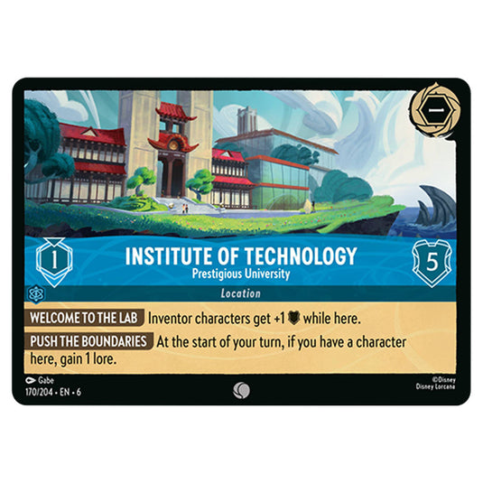 Institute of Technology 170/204 card from the Lorcana set Azurite Sea