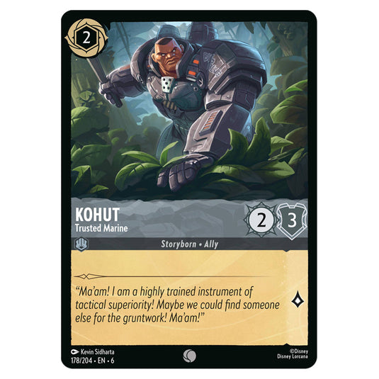 Kohut - Trusted Marine 178/204 card from the Lorcana set Azurite Sea