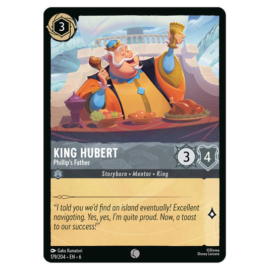 King Hubert - Phillip's Father 179/204 card from the Lorcana set Azurite Sea