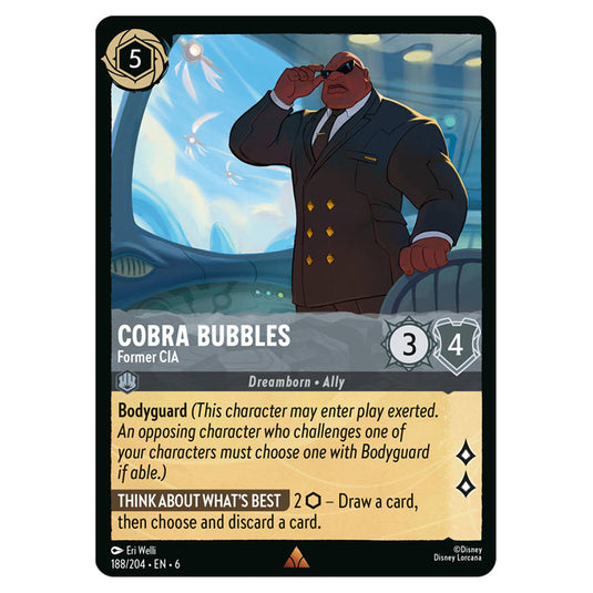 Cobra Bubbles - Former CIA 188/204 card from the Lorcana set Azurite Sea