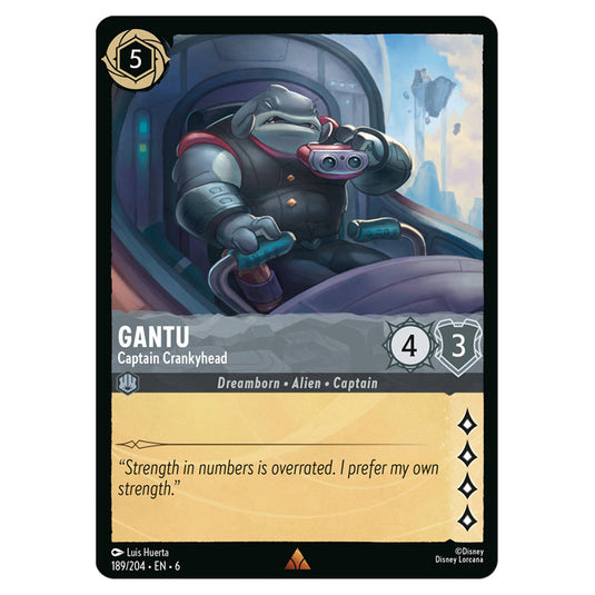 Gantu - Captain Crankyhead 189/204 card from the Lorcana set Azurite Sea