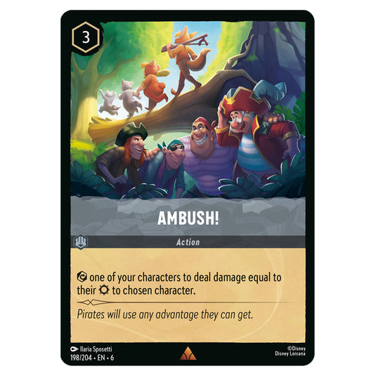 Ambush! 198/204 card from the Lorcana set Azurite Sea