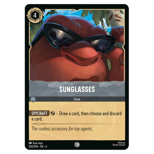 Sunglasses 202/204 card from the Lorcana set Azurite Sea