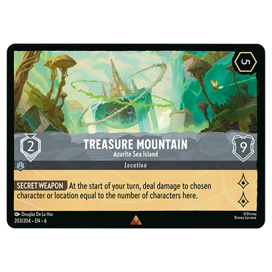 Treasure Mountain 203/204 card from the Lorcana set Azurite Sea