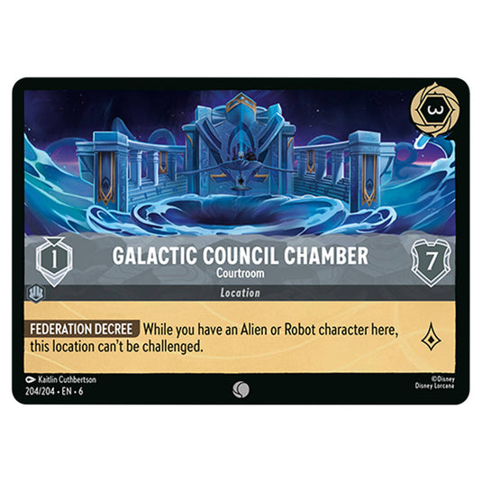 Galactic Council Chamber 204/204 card from the Lorcana set Azurite Sea