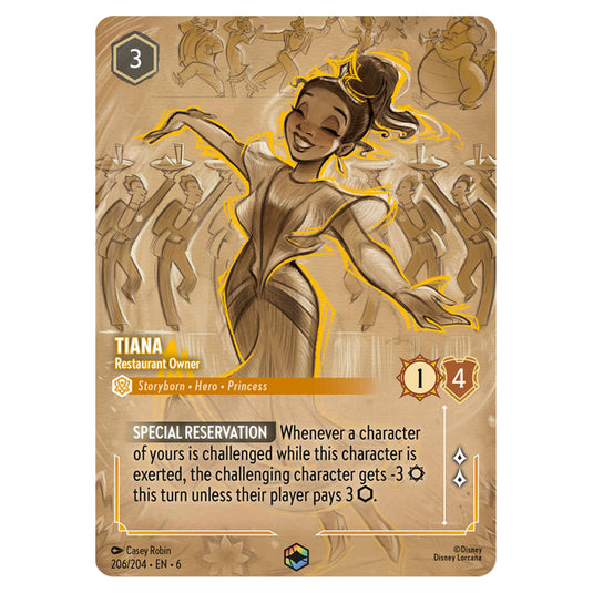 Tiana - Restaurant Owner 206/204 card from the Lorcana set Azurite Sea