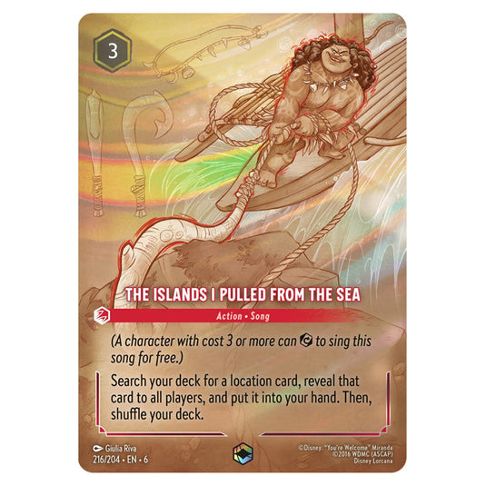 The Islands I Pulled From The Sea 216/204 card from the Lorcana set Azurite Sea