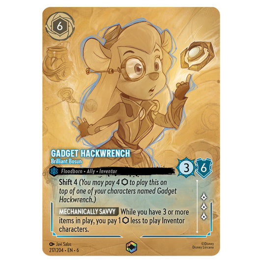 Gadget Hackwrench - Brilliant Bosun 217/204 card from the Lorcana set Azurite Sea