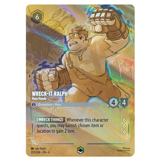 Wreck-It Ralph - Ham Hands 220/204 card from the Lorcana set Azurite Sea