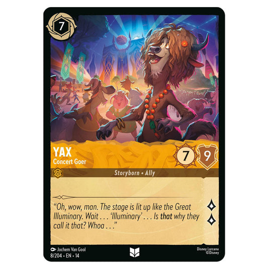 Yax – Concert Goer 8/204 card from the Lorcana set Hyperia City