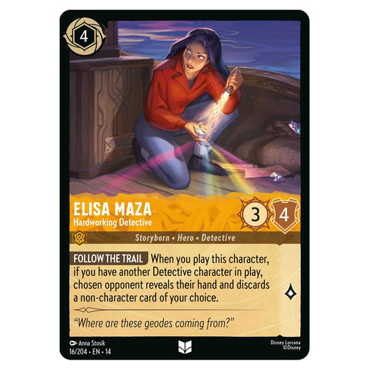 Elisa Maza – Hardworking Detective 16/204 card from the Lorcana set Hyperia City