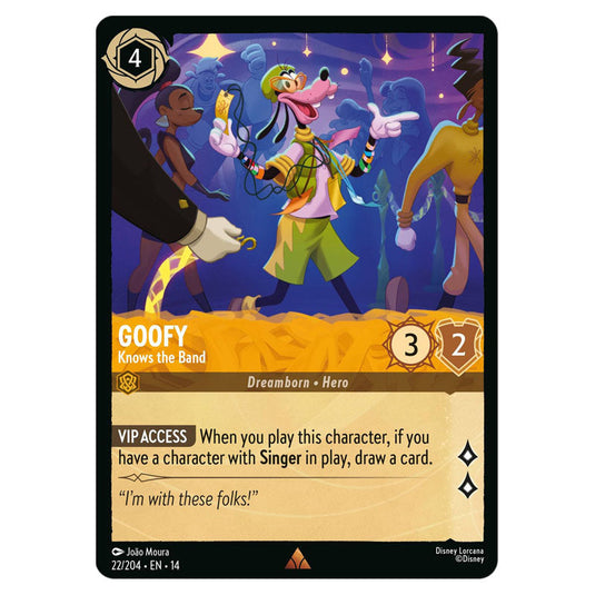 Goofy – Knows the Band 22/204 card from the Lorcana set Hyperia City
