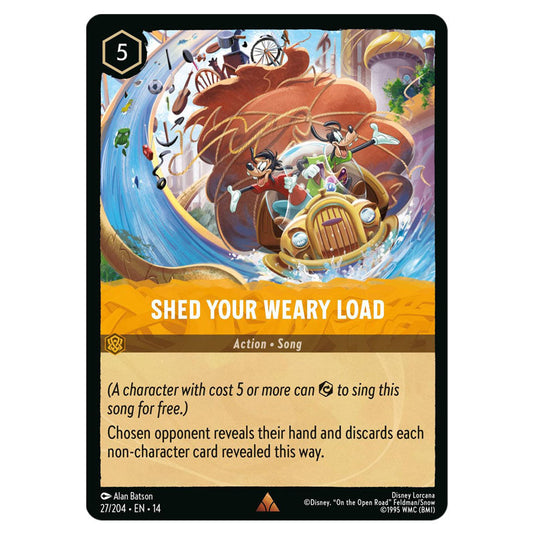 Shed Your Weary Load 27/204 card from the Lorcana set Hyperia City