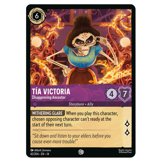 Tía Victoria – Disapproving Ancestor 42/204 card from the Lorcana set Hyperia City