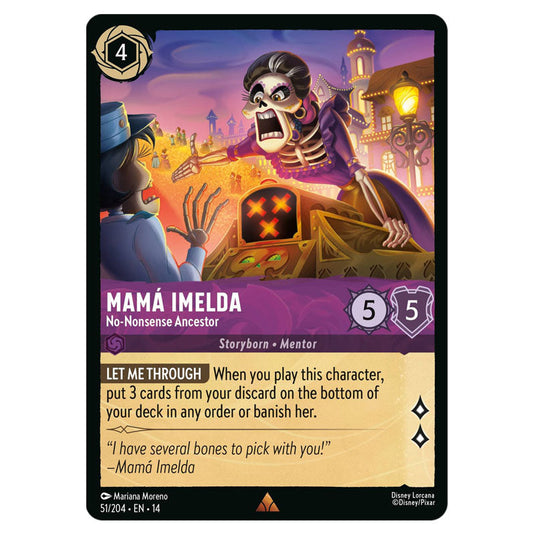 Mamá Imelda – No-Nonsense Ancestor 51/204 card from the Lorcana set Hyperia City