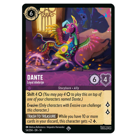 Dante – Loyal Alebrije 54/204 card from the Lorcana set Hyperia City