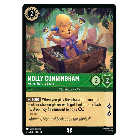 Molly Cunningham – Remembers to Share 73/204 card from the Lorcana set Hyperia City