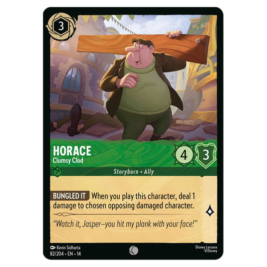 Horace – Clumsy Clod 82/204 card from the Lorcana set Hyperia City