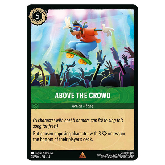 Above the Crowd 95/204 card from the Lorcana set Hyperia City