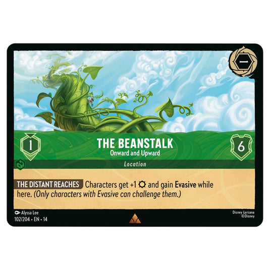 The Beanstalk – Onward and Upward 102/204 card from the Lorcana set Hyperia City