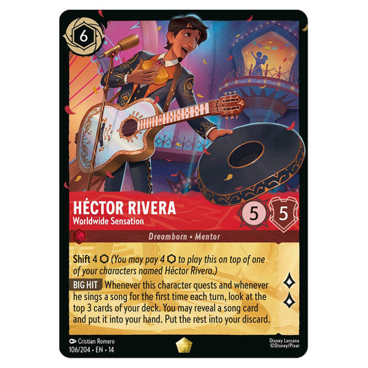 Héctor Rivera – Worldwide Sensation 106/204 card from the Lorcana set Hyperia City