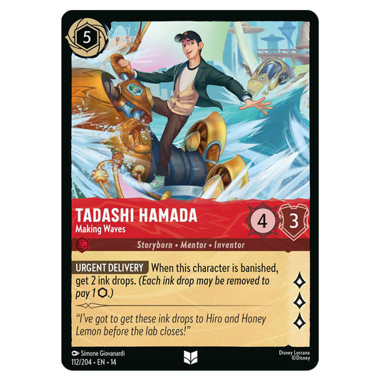 Tadashi Hamada – Making Waves 112/204 card from the Lorcana set Hyperia City