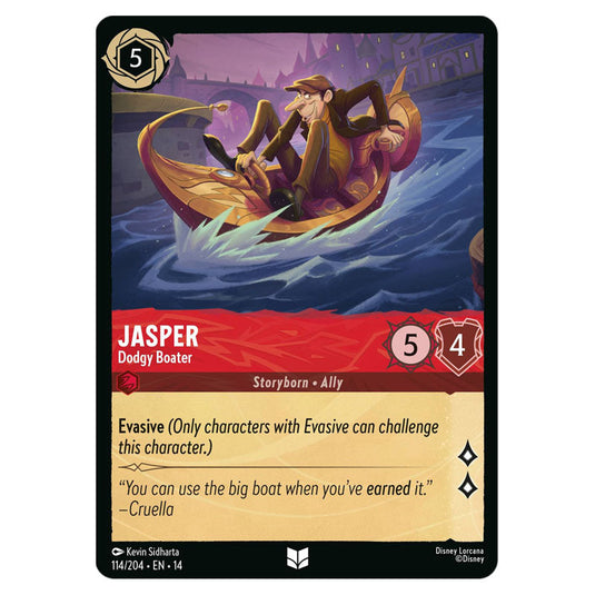 Jasper – Dodgy Boater 114/204 card from the Lorcana set Hyperia City