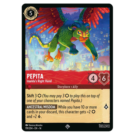 Pepita – Imelda's Right Hand 119/204 card from the Lorcana set Hyperia City