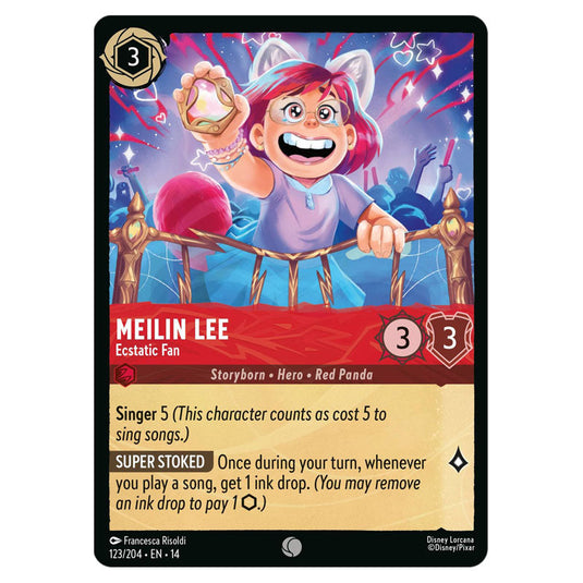 Meilin Lee – Ecstatic Fan 123/204 card from the Lorcana set Hyperia City