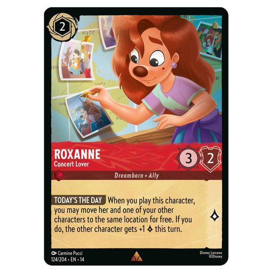 Roxanne – Concert Lover 124/204 card from the Lorcana set Hyperia City