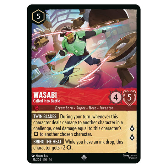 Wasabi – Called into Battle 125/204 card from the Lorcana set Hyperia City