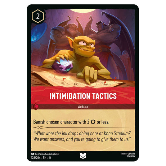 Intimidation Tactics 128/204 card from the Lorcana set Hyperia City