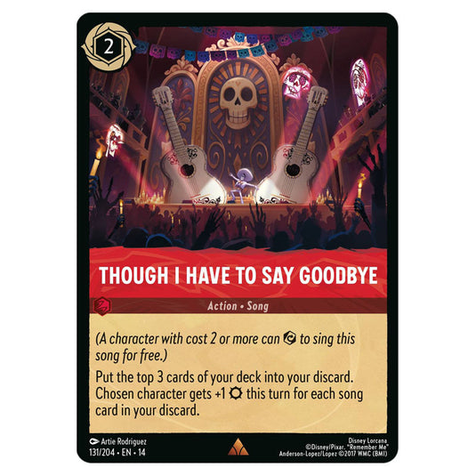 Though I Have to Say Goodbye 131/204 card from the Lorcana set Hyperia City