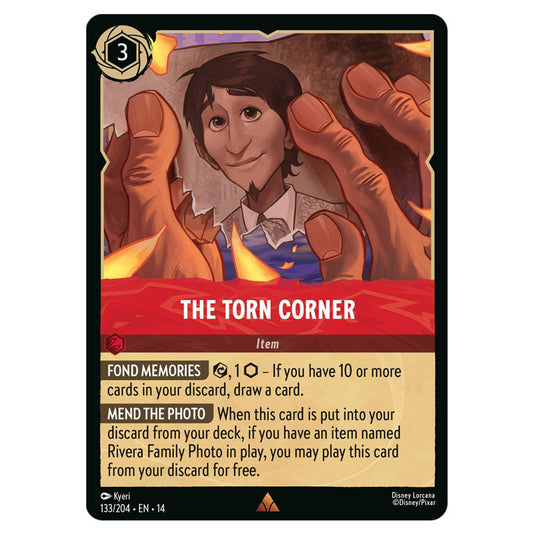 The Torn Corner 133/204 card from the Lorcana set Hyperia City