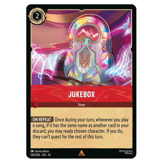Jukebox 134/204 card from the Lorcana set Hyperia City