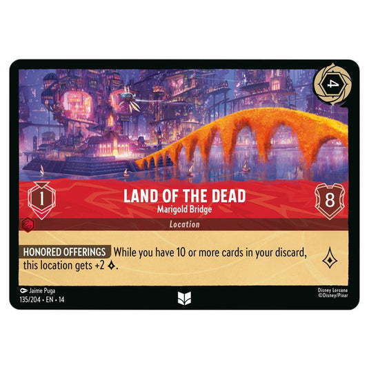 Land of the Dead – Marigold Bridge 135/204 card from the Lorcana set Hyperia City